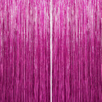 Sm:)e 2-Pack Light Bright Silver Foil Fringe Curtains for Events - Birthday, Wedding, Graduation, Christmas, Baby Shower, various festivals Decor Photo Booth Fun!