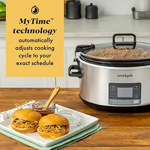Crock-Pot 7 Quart Portable Programmable Slow Cooker With Timer And Locking Lid