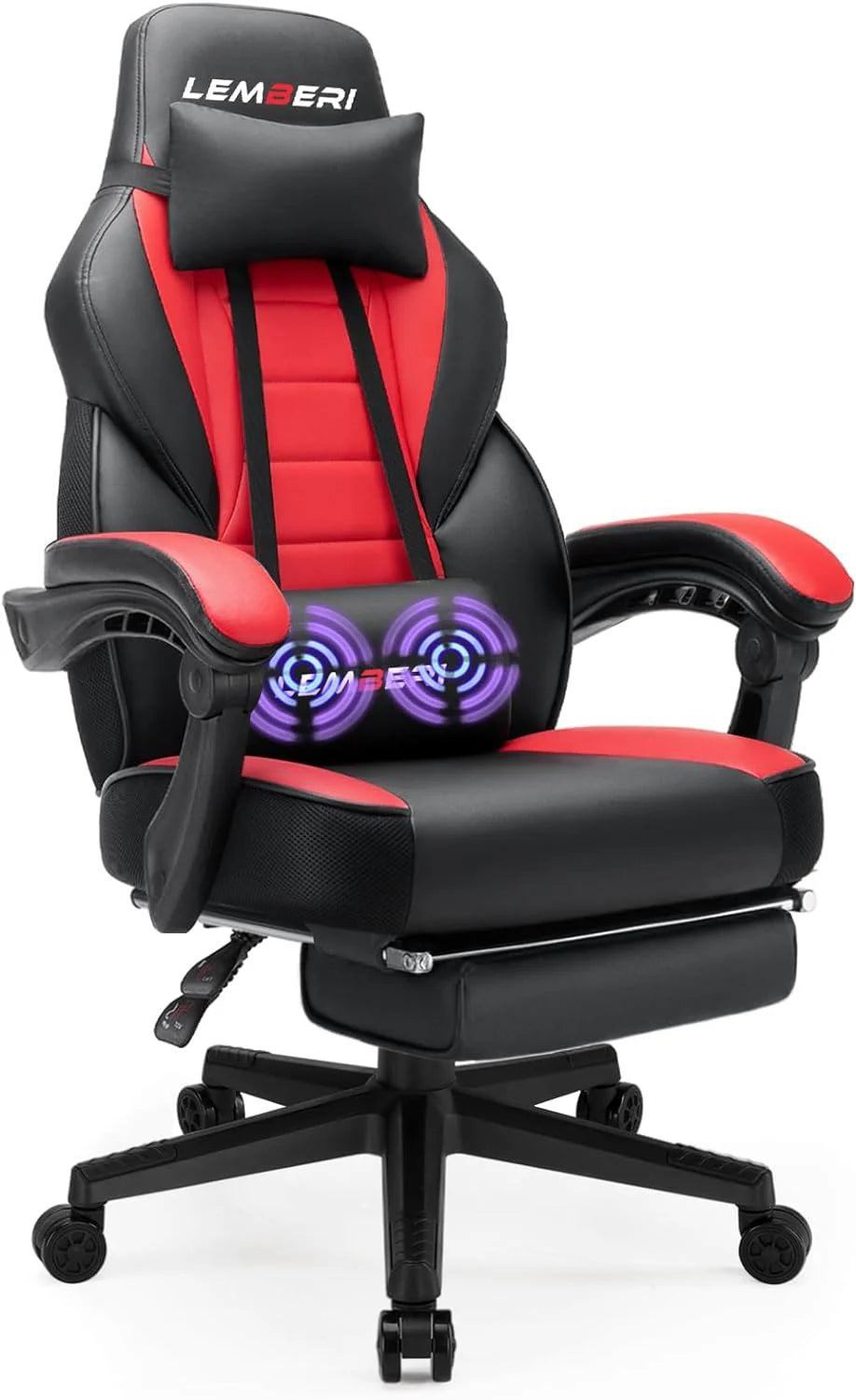 Big And Tall Gaming Chair With Footrest, 400 LB Capacity