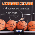 Costway Double Shot Electronic Basketball Arcade Game, 8 Game Modes, 4 Balls, Grey
