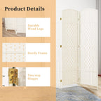 Freestanding Folding Woven Fiber Room Divider Privacy Screen - 6 Ft Tall
