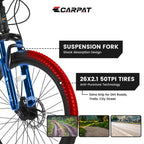26 Inch Men's Mountain Bike With Shimano 21-Speed And Disc Brakes - Black Orange