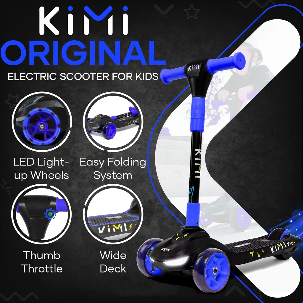 KIMI Kids 3-Wheel Electric Scooter, Adjustable, Ages 2-9, 5MPH, 10 Miles Range