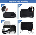 Treasual Portable Camping Kitchen Table, 48 Inch x 21.5 Inch, Windscreen And Storage Organizer