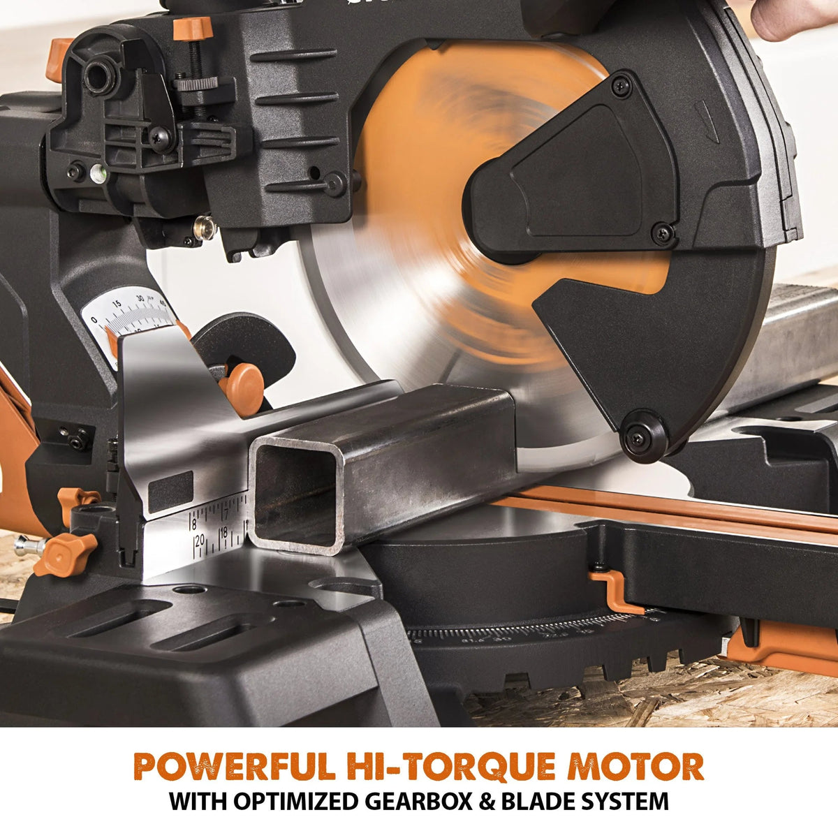 Evolution Dual Bevel Sliding Miter Saw With 10 in Multi-Material Cutting Blade - R255SMS-DB+