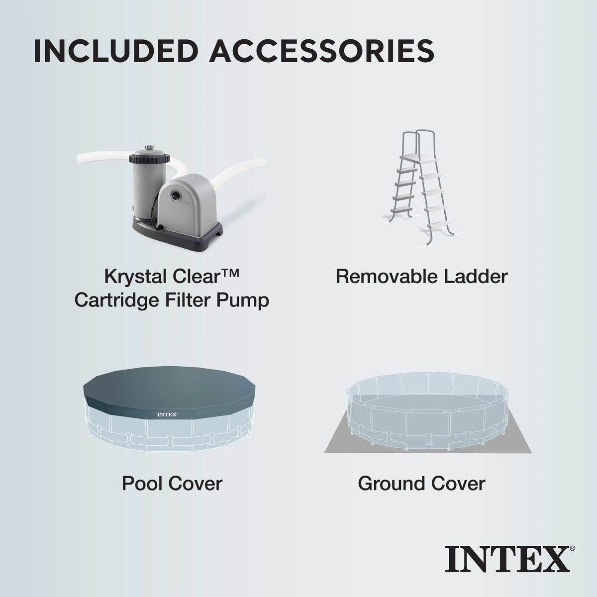 Intex Prism Frame Above Ground Swimming Pool 14ft x 42in With Pump - 26719EH