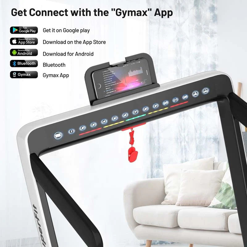 2 In 1 Folding Treadmill, 2.25 HP, 40 in x 16 in Running Area, Dual Display And App Control
