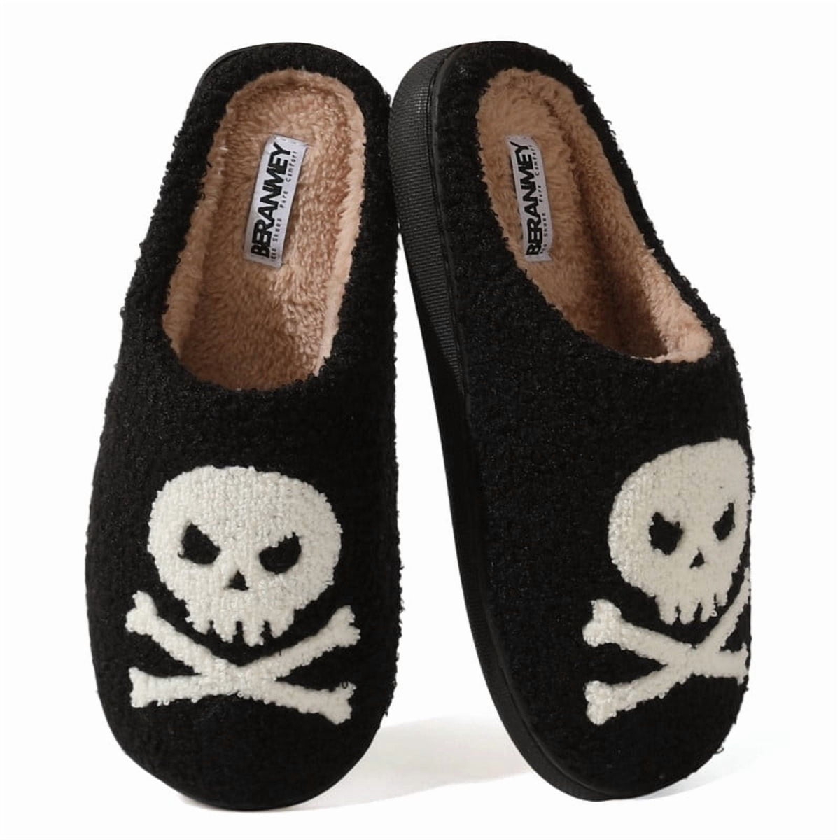 BERANMEY Halloween Slippers for Women Perfect Soft Plush Comfy Warm Slip-On Cute Womens Slippers Indoor Fluffy House Slippers for Women and Men Non-slip Fuzzy Flat Slides