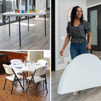 Lifetime 48 inch Round Fold-In-Half Table, White Granite - 280064