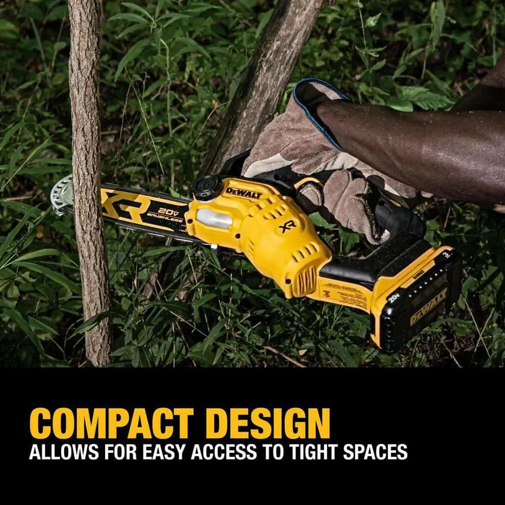 8-Inch 20V Cordless Pruning Chainsaw Kit With 3Ah Battery And Charger - DCCS623L1