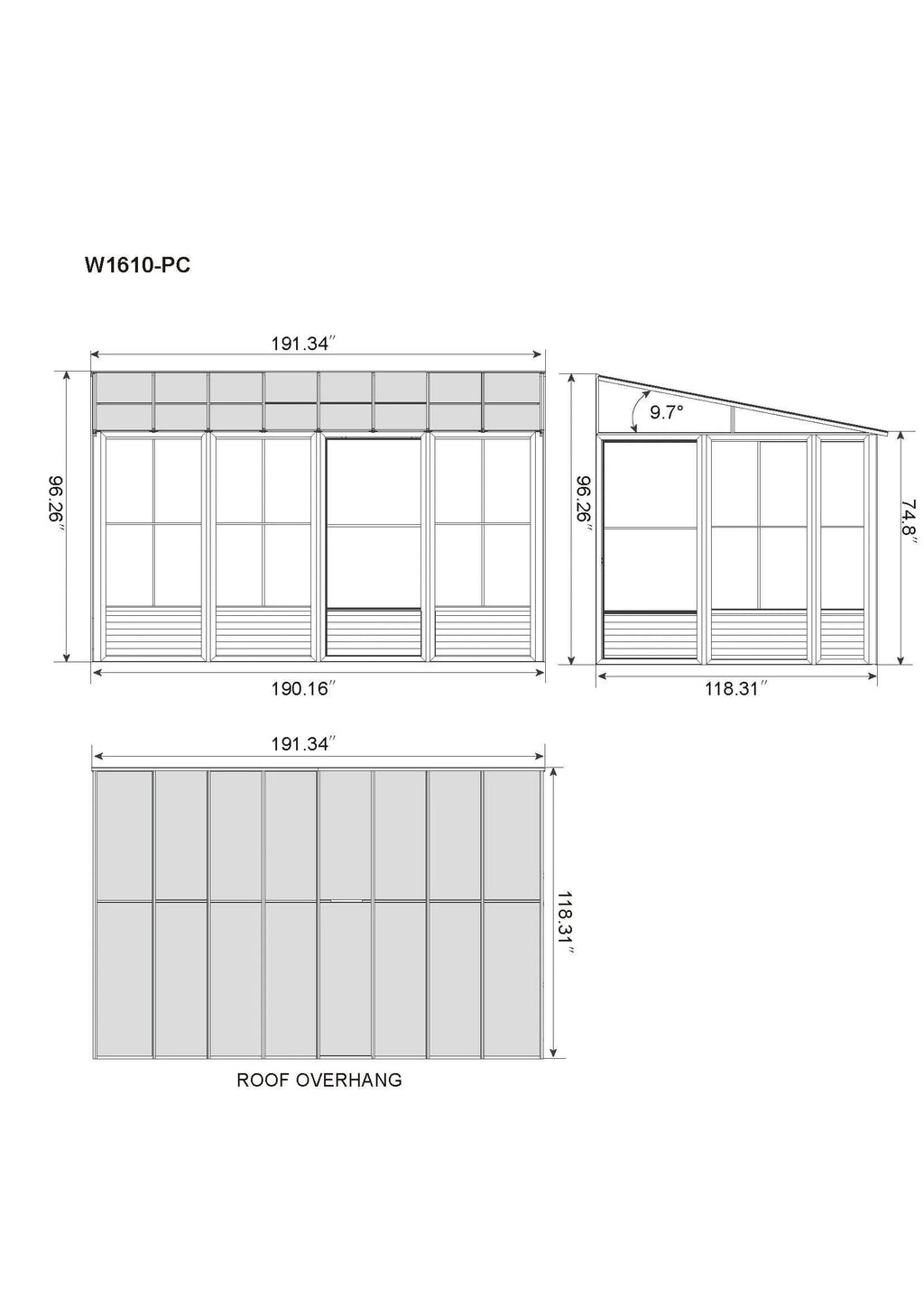 Gazebo Penguin Wall-Mounted Gazebo, 10 x 12, Aluminum Frame With UV Protection - Florence
