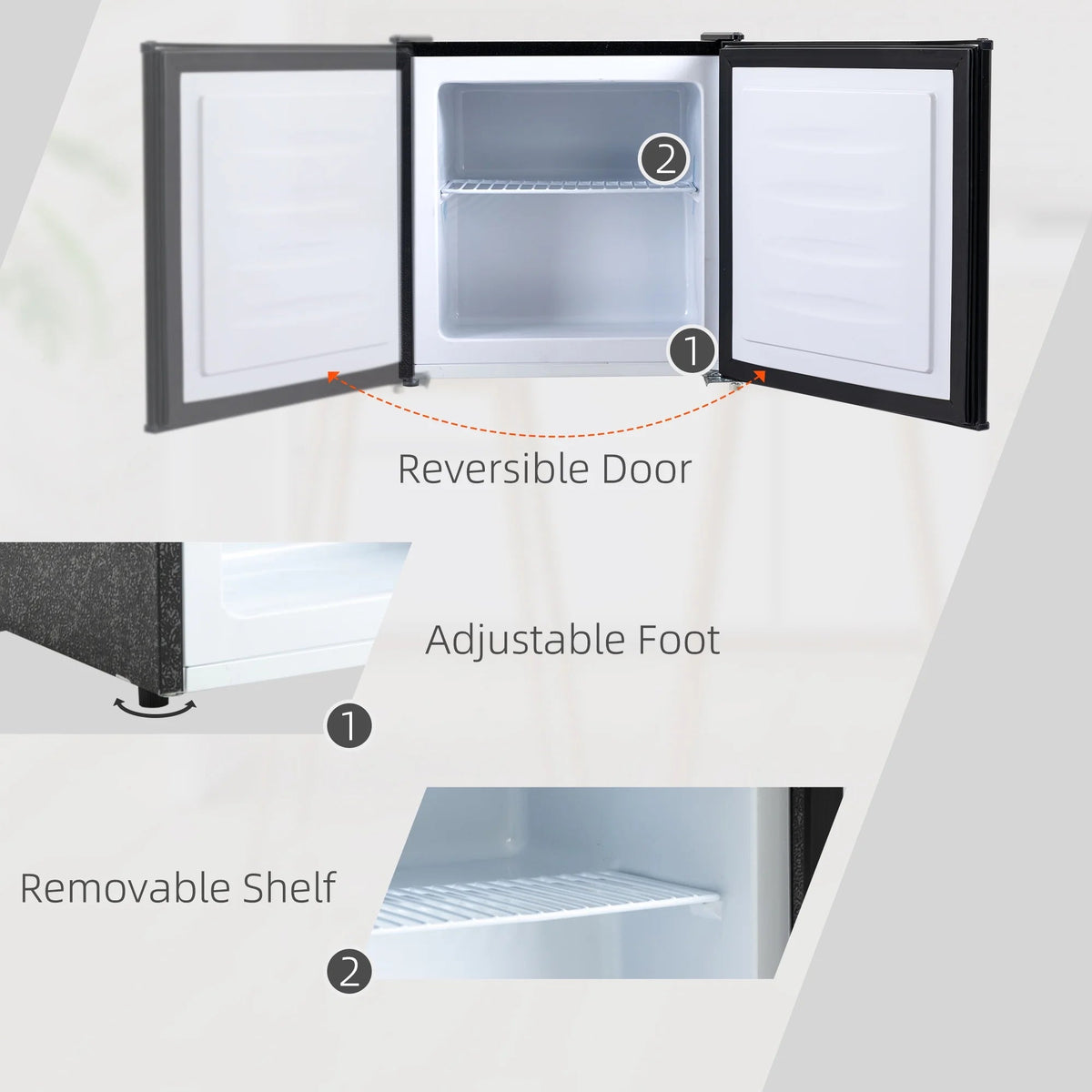 Countertop Compact Upright Freezer, 1.1 Cu.Ft, Gray