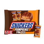 Snickers Pumpkins Fun Size Chocolate Halloween Candy Bars, - 5.5 Oz Pack
