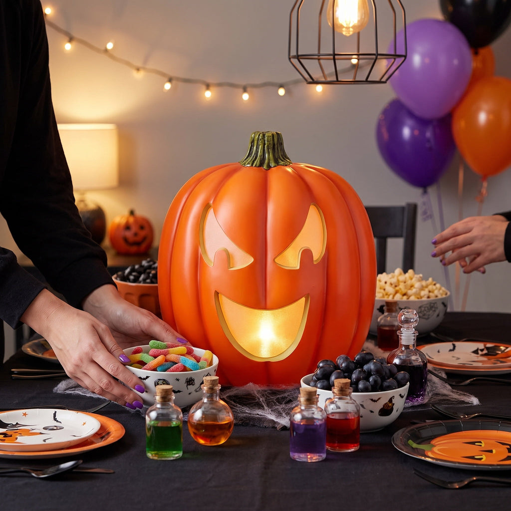 Way To Celebrate Animated Jack-o'-Lantern Halloween Décor, 22 in, Plastic Pumpkin