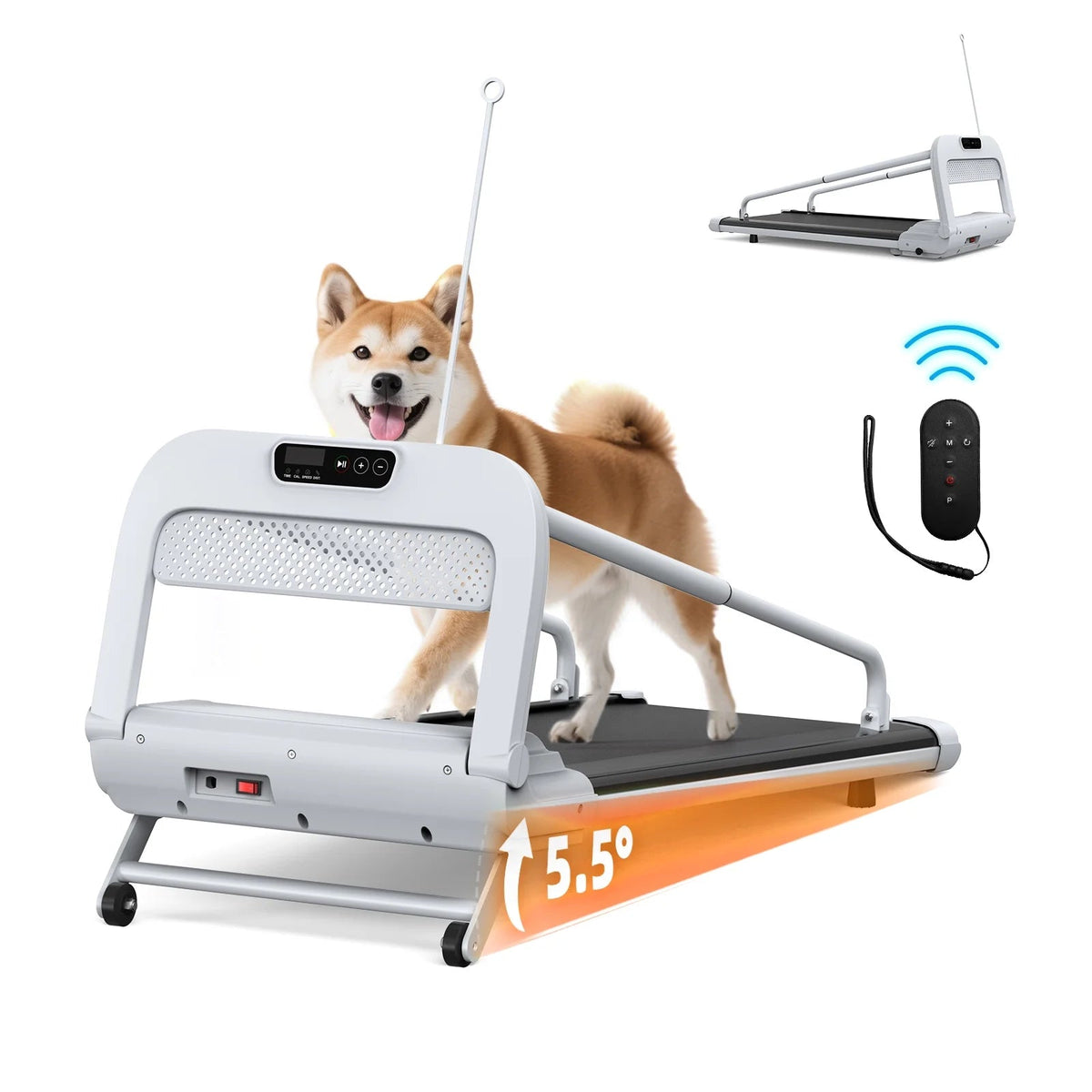 Ambifirner 2 In 1 Dog Treadmill For Small/Medium Dogs, 265 lbs Weight Capacity, Off White