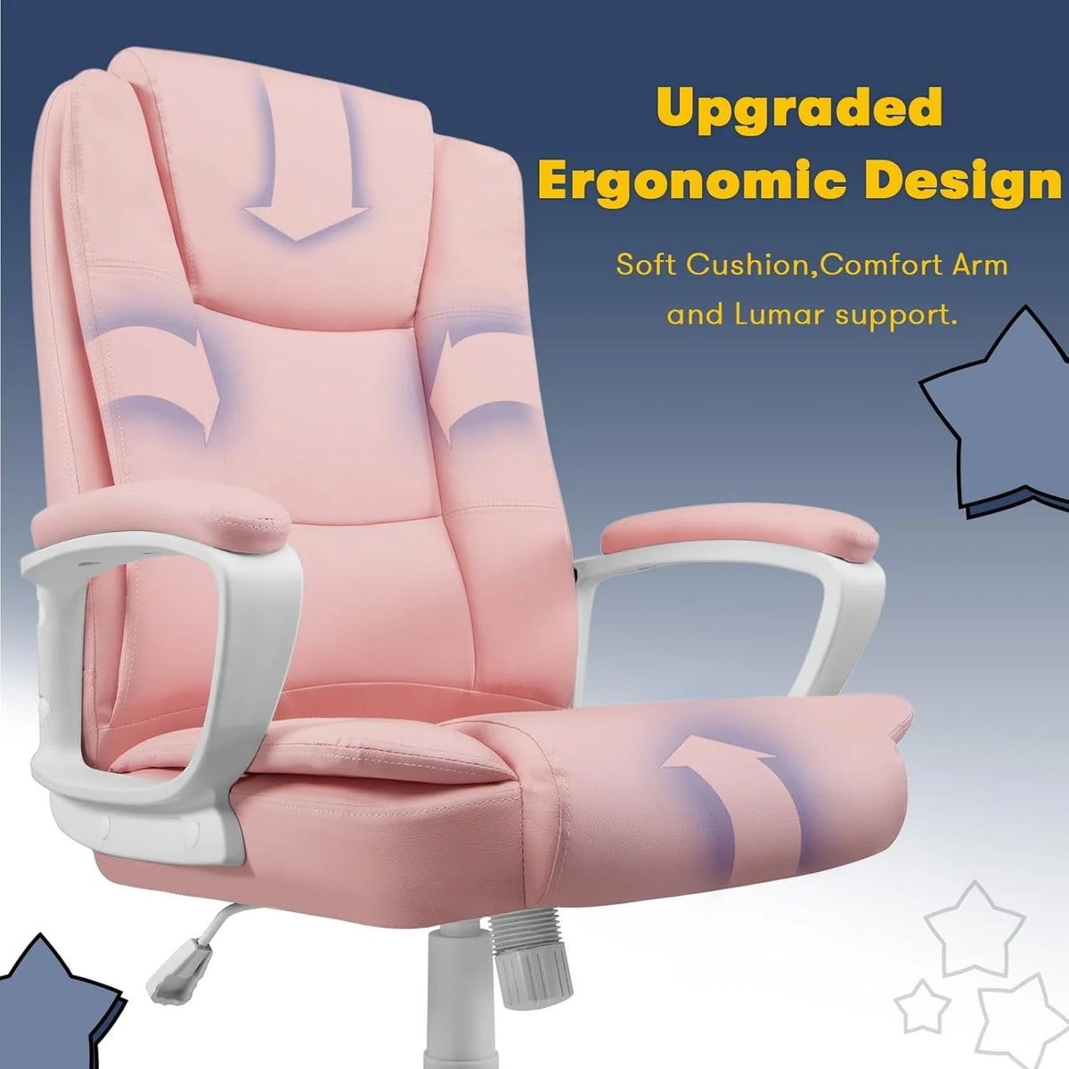 High-Back Ergonomic Leather Executive Office Chair, 400 lb Capacity