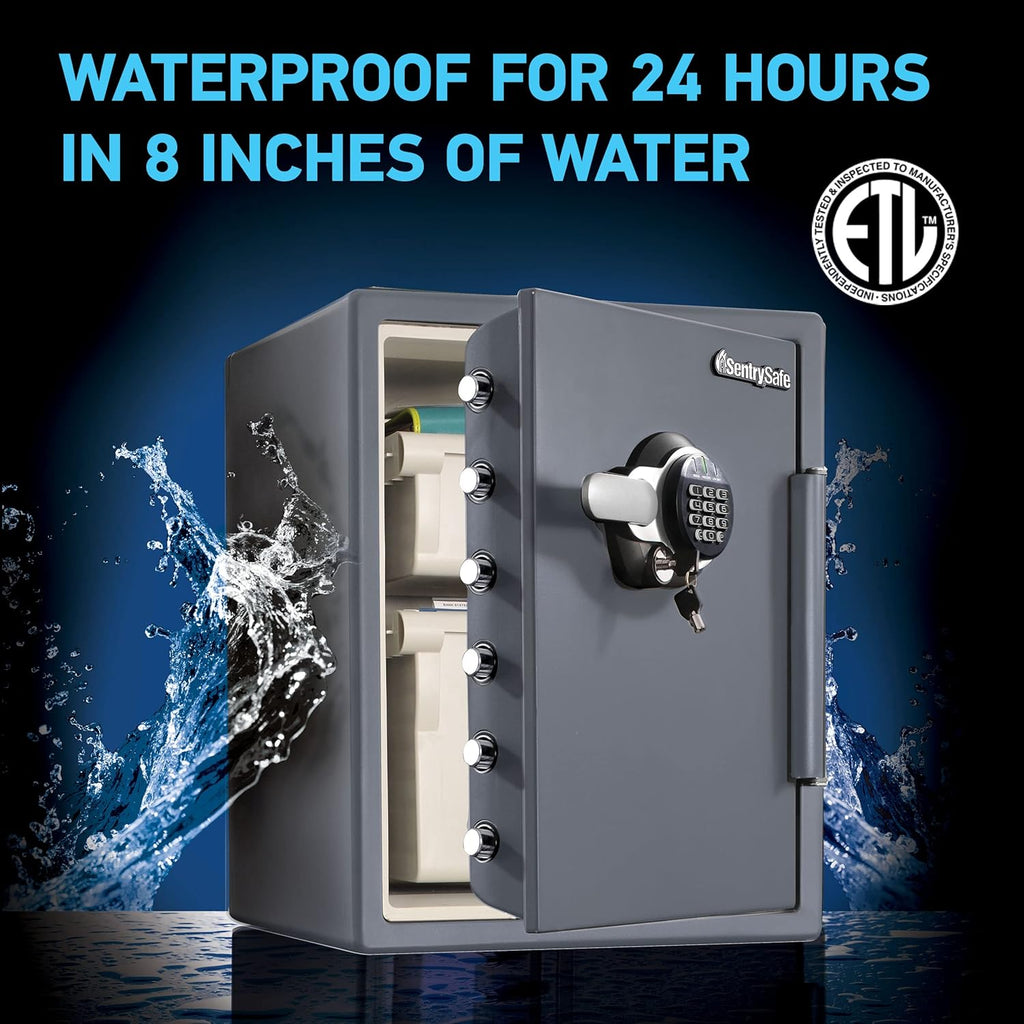 1.23 Cu Ft Waterproof And Fireproof Digital Safe Box - Alloy Steel