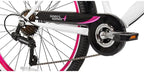 Kent Bicycles Girls' 24 in 7-Speed Cruiser Bike, Pink/White/Black, Steel Frame - 62481