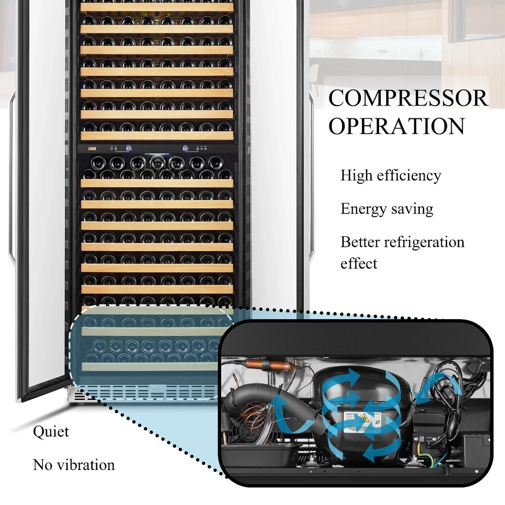 Lanbo 32 Inch 287 Bottle Dual Zone Compressor Freestanding Wine Refrigerator - LW328DD