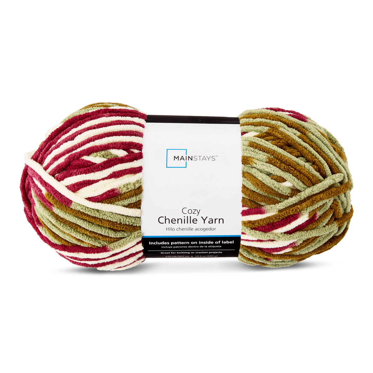 Mainstays Cozy Chenille Yarn, 220 yd, 100% Polyester, Bulky