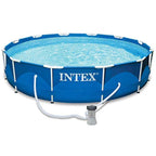 Intex Metal Frame Above Ground Swimming Pool With Filter And Cover, 12 Ft x 30 Inches - 28211EH