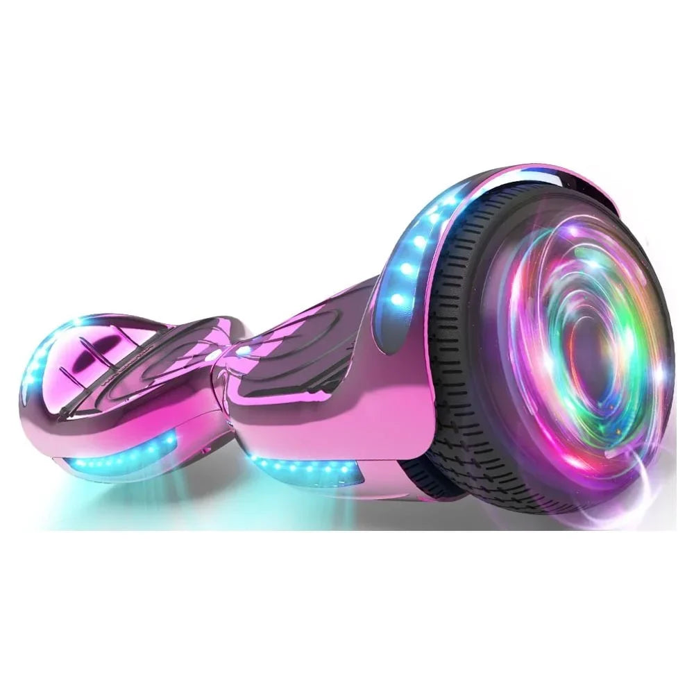 Hoverstar Hoverboard 6.5 In Bluetooth Speaker LED Light Chrome Pink - Flash Wheel