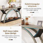 2-Tier Slim Console Sofa Table, Engineered Wood and Metal - 11.81 in D x 70.87 in W x 33.46 in H