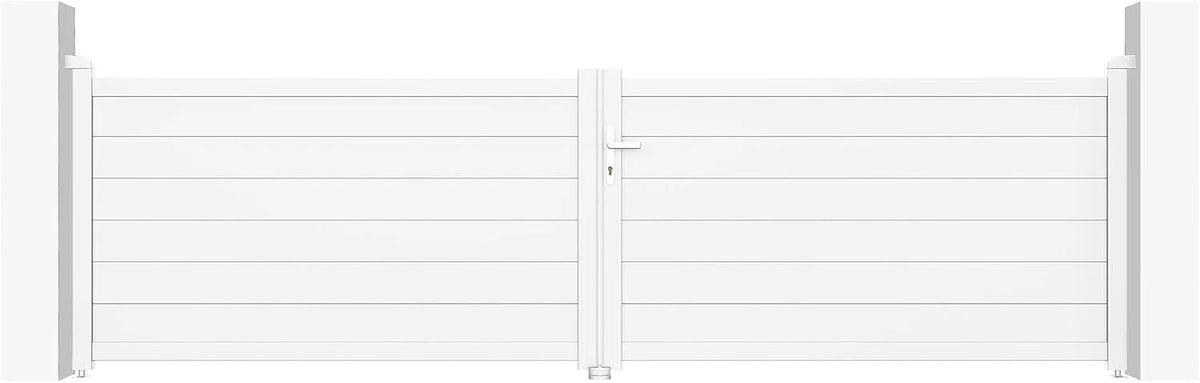 Casanoov Aluminum Swing Gate 392 cm x 161 cm Anthracite Gray RAL 7016 - KIT-000024