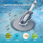 VINGLI Automatic Swimming Pool Vacuum Cleaner With 33FT Hoses, Navy Blue & White - Pool Cleaner 277