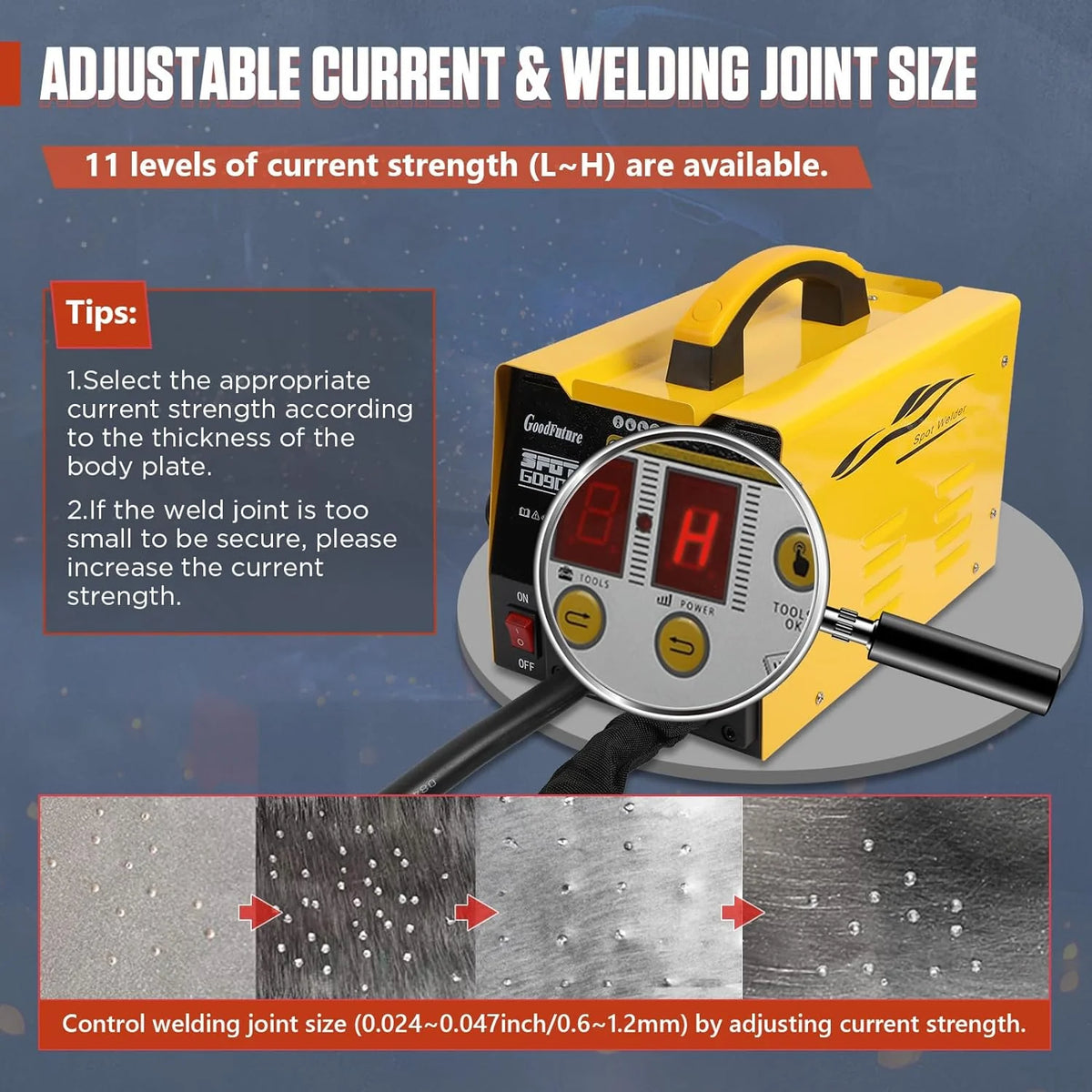 PLAYOCCAR Vehicle Panel Spot Dent Puller Welder 110V, 3500A, 3KW - PLAYOCCAR