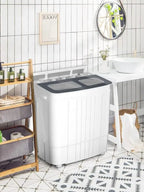 Portable Twin Tub Washing Machine With Spin Dryer, 14.5 lbs, Gray/Blue