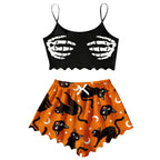Pajamas For Women Set Halloween Cozy 2 Piece Outfit Soft Comfortable Sleepwear Loungewear Nightwear Nightclothes Homewear