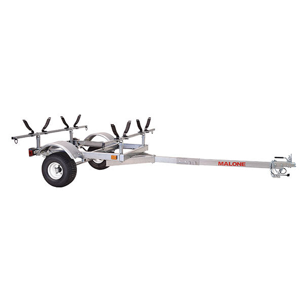 Malone Kayak Trailer Package, 600 lb Capacity, Galvanized Steel, LED Lights, 70 MPH Tires - LowMax 2