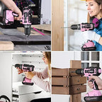 WORKPRO Pink Household Tool Kit With 20V Cordless Lithium-ion Drill Driver