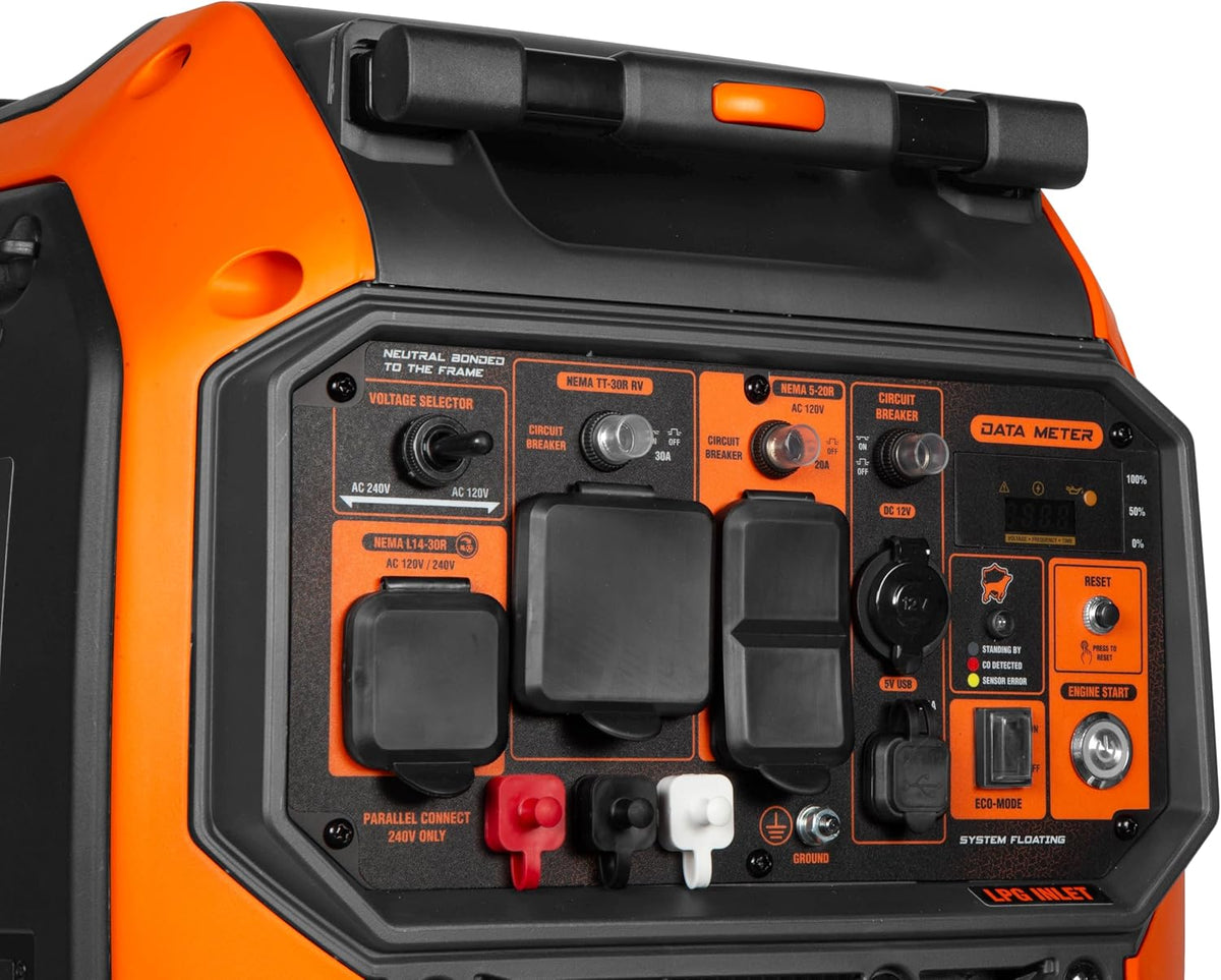 6800W Dual Fuel Inverter Generator, RV-Ready With CO Watchdog