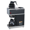 12-Cup Pourover Coffee Maker, Black, With Upper & Lower Warmers, 2 Glass Decanters - Commercial Use