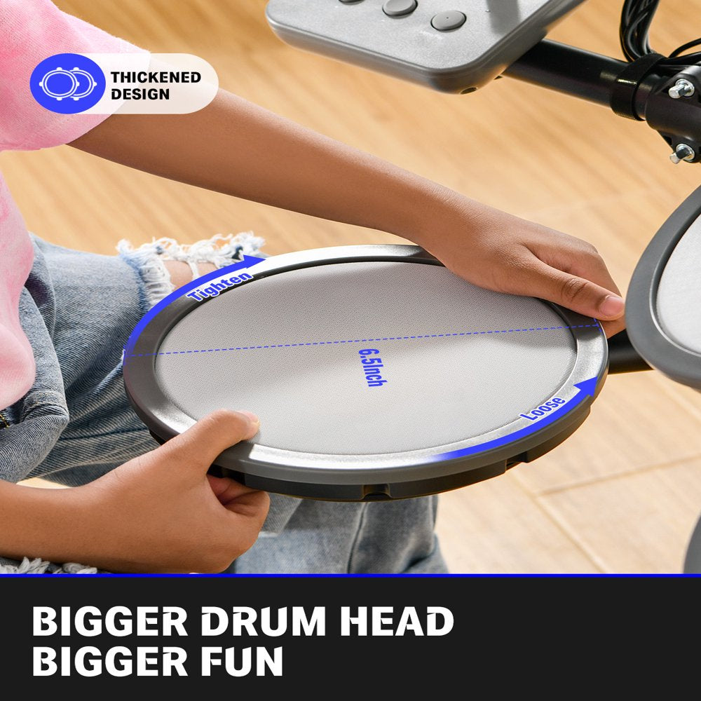 Donner Kids Electric Drum Set With 68+ Sounds, Mesh Pads And Headphones - DED-70