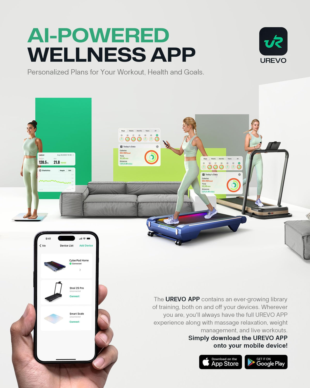 Smart Compact Under-Desk Walking Pad Treadmill