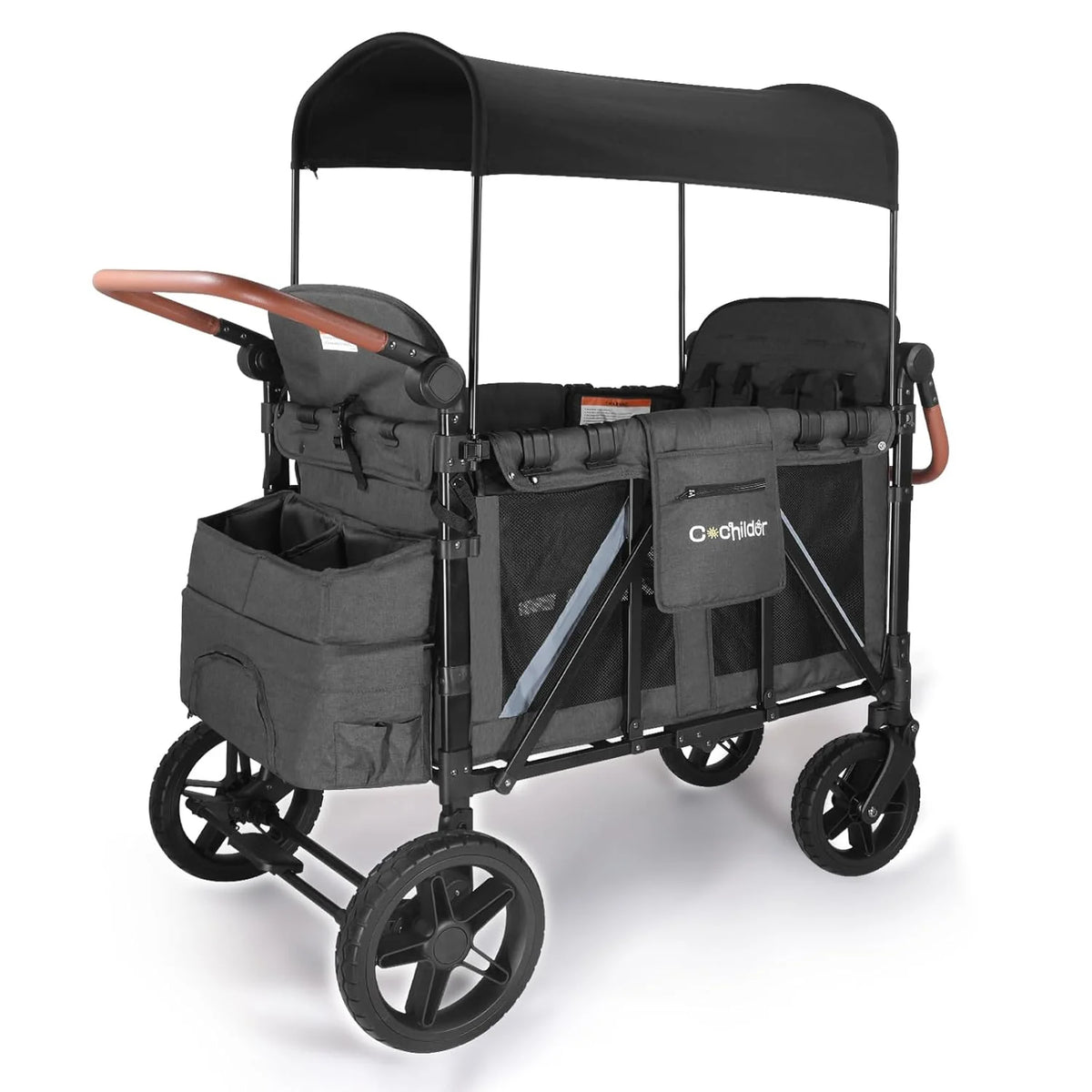 Cochildor 4 Seater All-Terrain Wagon Stroller, 300 lb Capacity, Light Grey - ST4N