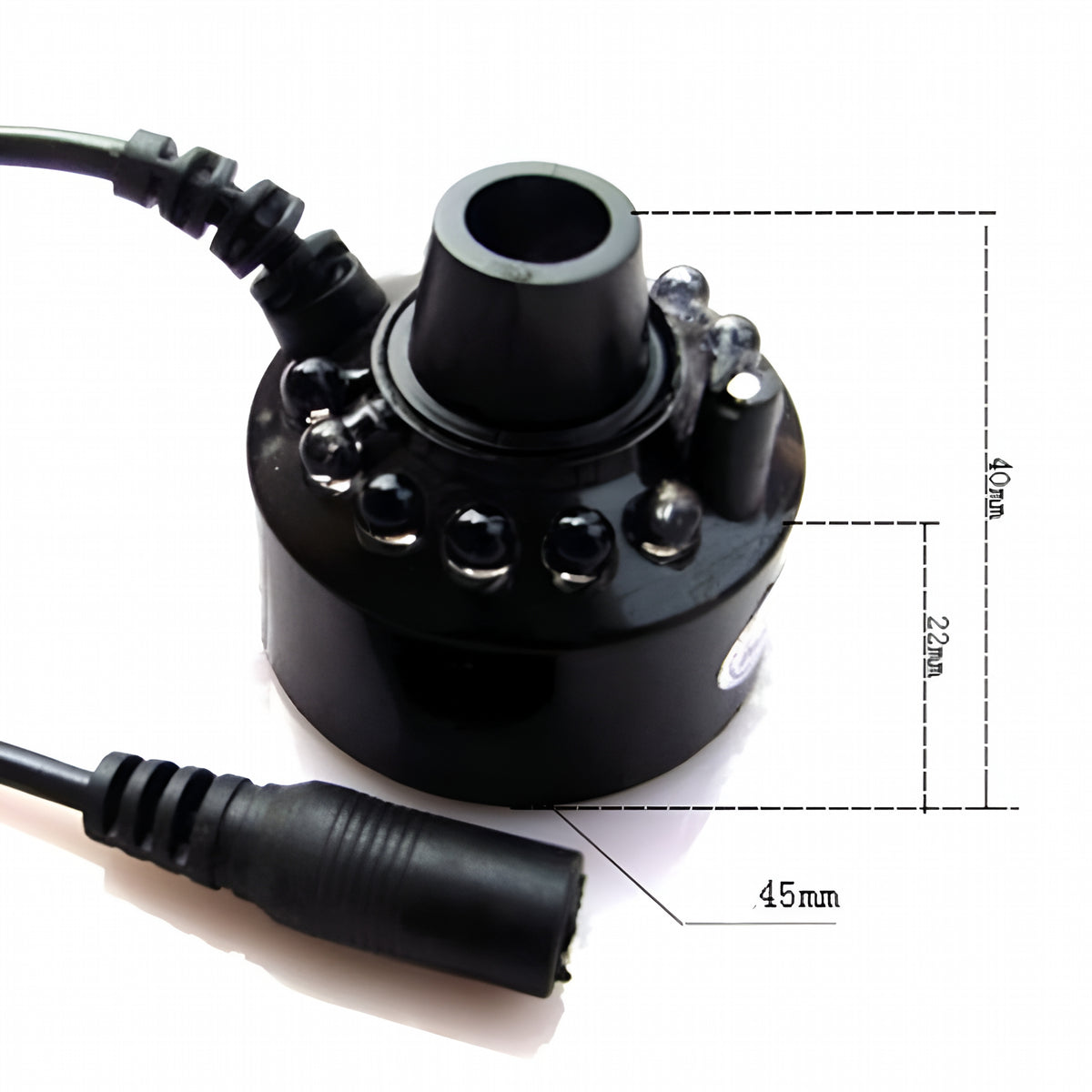 HIBIBUD Mist Maker Mini Pond Fog Machine,Halloween Mist Maker Fogger 12 LED Lights Aluminum With Adjustable Controller Guard,Indoor Fountain Mister Foggers,Water Feature Use.