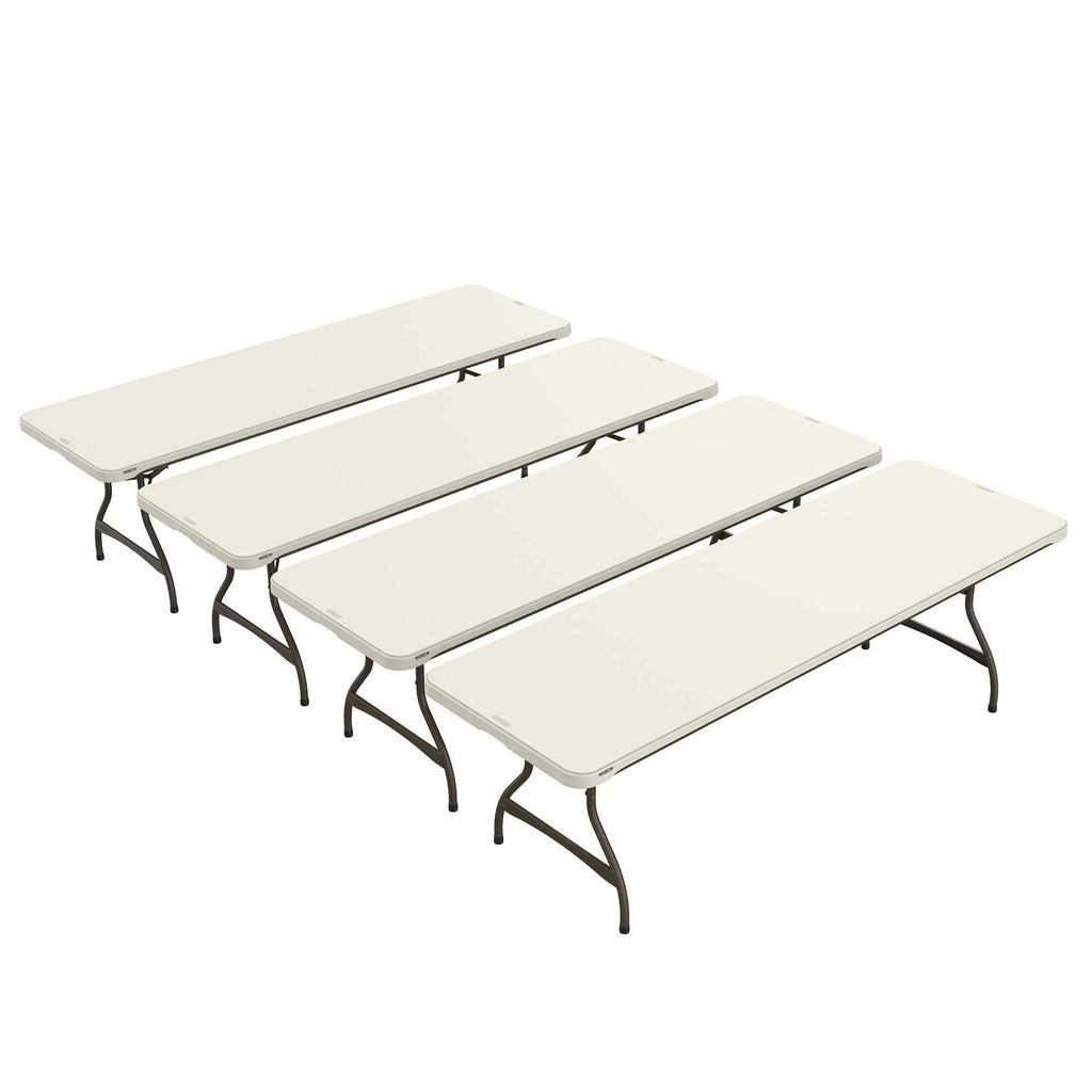 Lifetime 8 Foot Rectangle Nesting Folding Tables, Almond, Set Of 4 - 80707