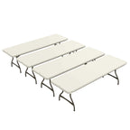 Lifetime 8 Foot Rectangle Nesting Folding Tables, Almond, Set Of 4 - 80707