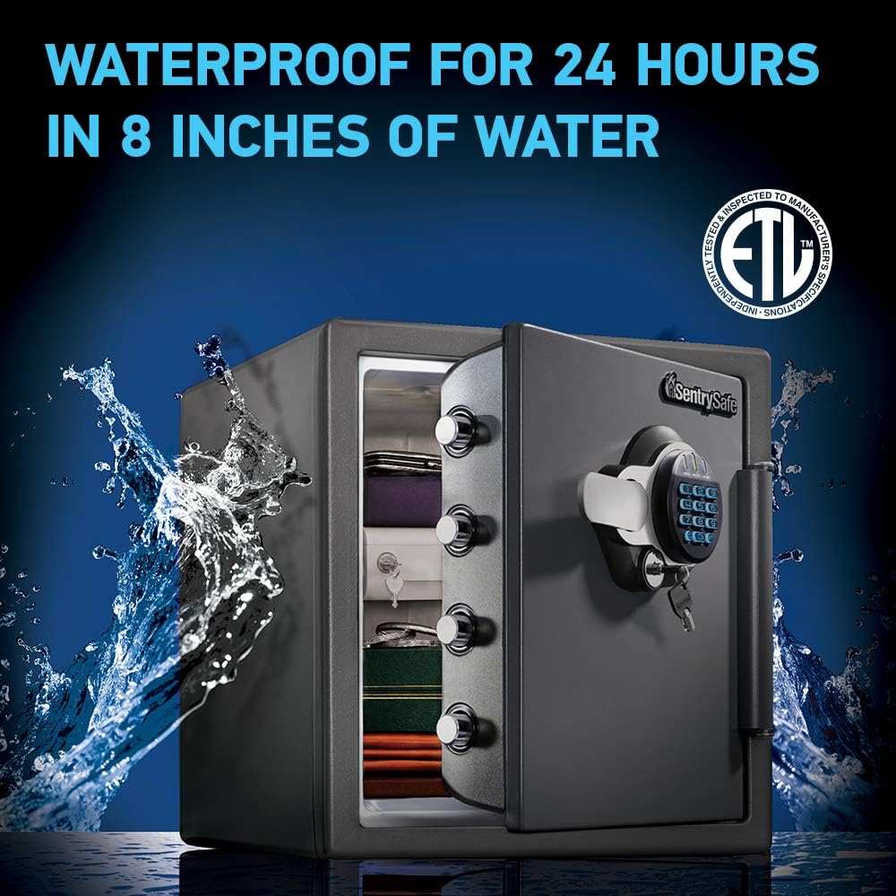 1.23 Cu Ft Waterproof And Fireproof Digital Safe Box - Alloy Steel
