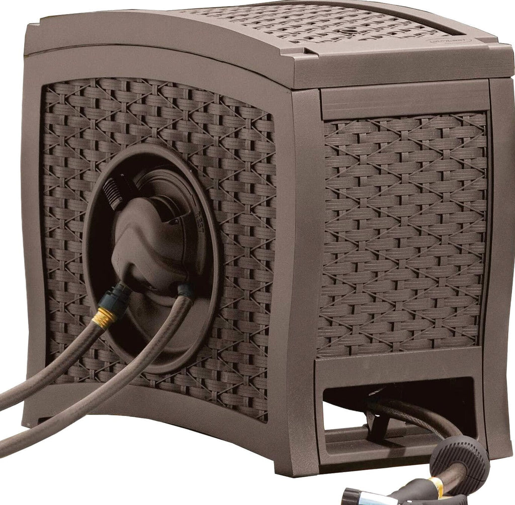 Suncast Aquawinder 125 Wicker Garden Hose Reel - Java