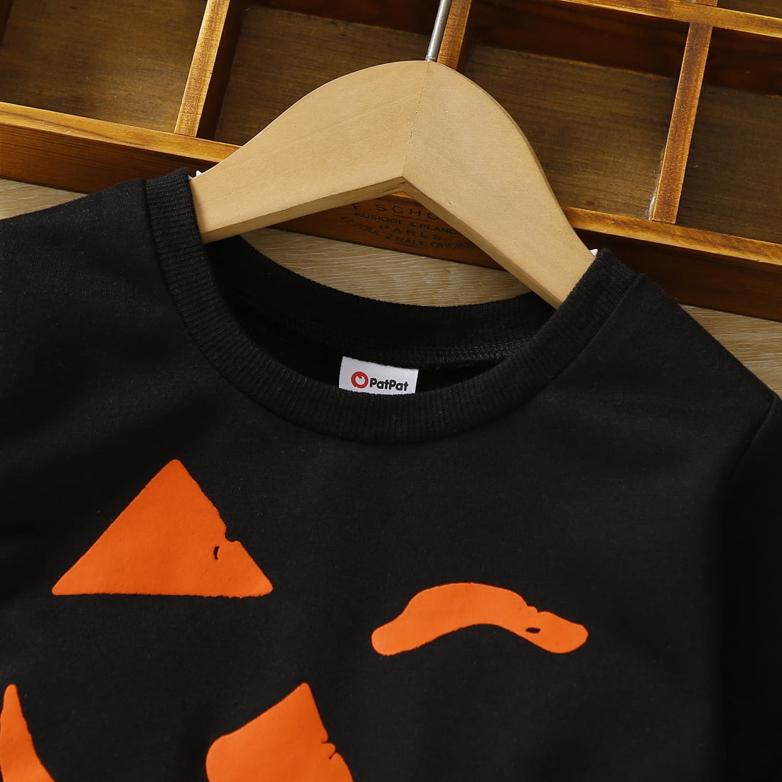 PatPat Halloween Clothes Toddler Boys Girls Sweatshirts Hoodies Pumpkin Face Kids Pullover Long Sleeve Graphic Tees