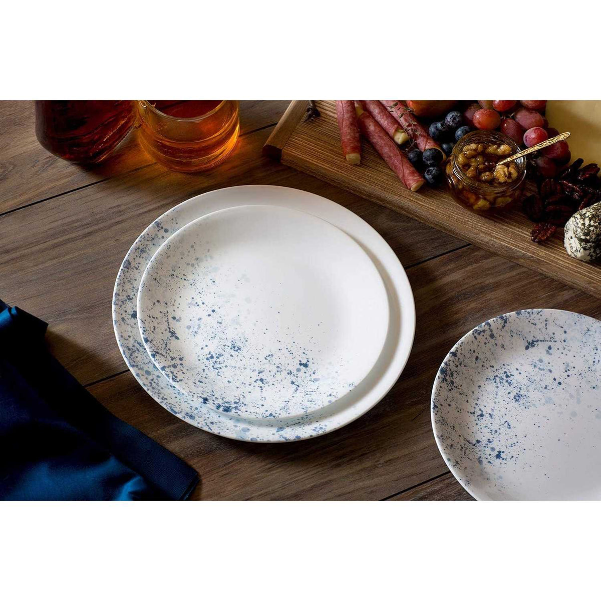 Corelle Indigo Speckle 18-Piece Dinnerware Set Service For 6