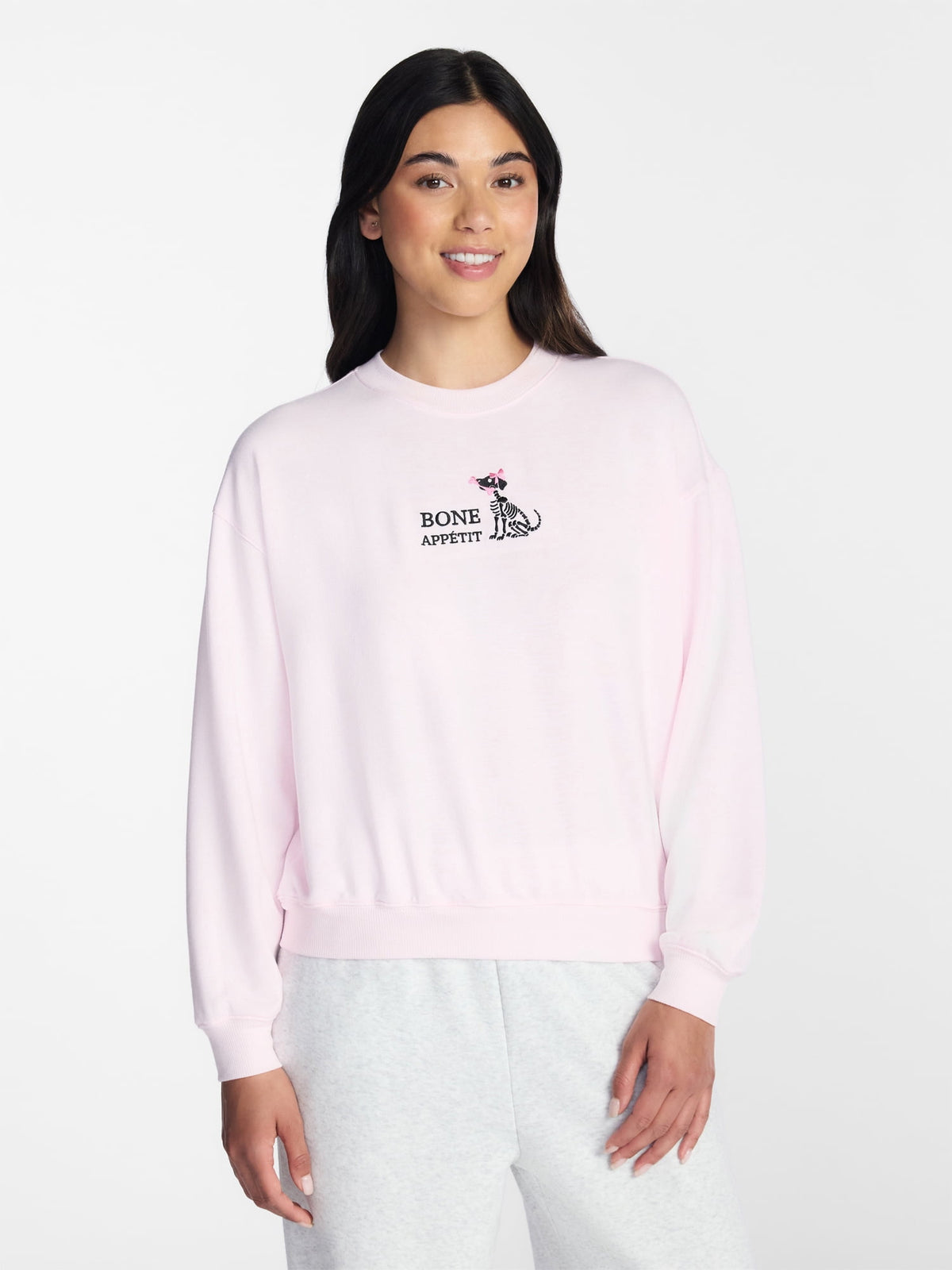 Halloween and Fall Women's French Terry Knit Lounge Sleep Top with Long Sleeves