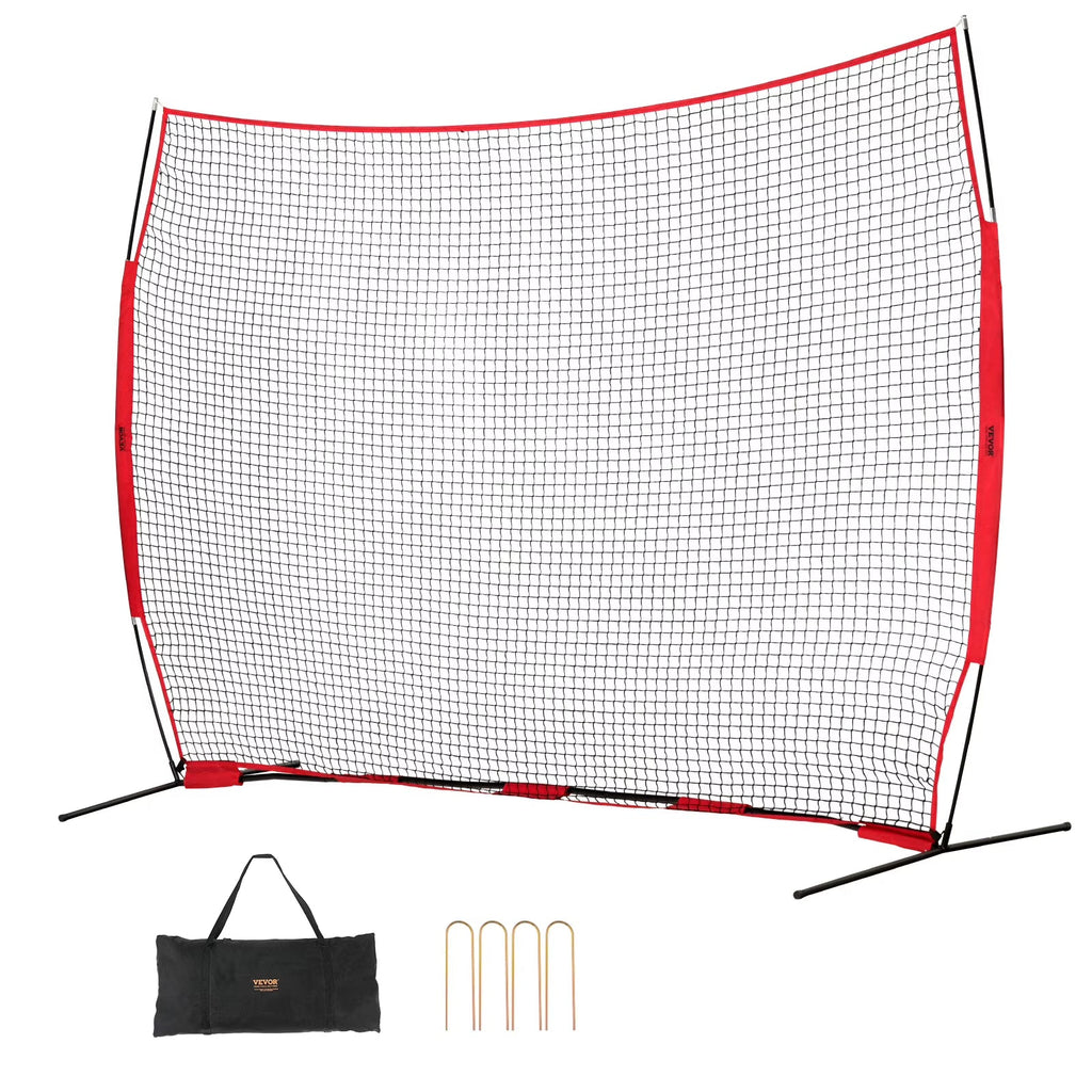 VEVOR Barricade Backstop Net, 12x9 ft Ball Sports Barrier Netting With Carry Bag - SSPDYBQ004