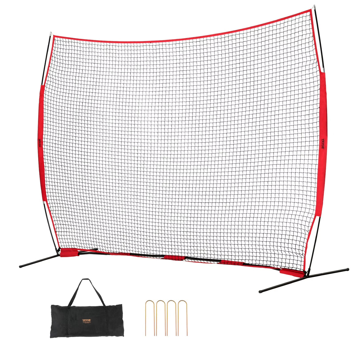 VEVOR Barricade Backstop Net, 12x9 ft Ball Sports Barrier Netting With Carry Bag - SSPDYBQ004
