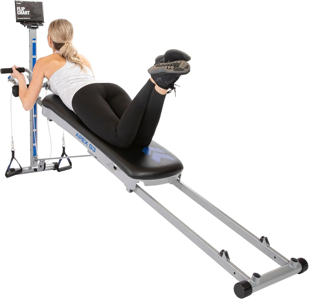 Total Gym Full Body Workout System, 8 Resistance Levels, Black - APEX